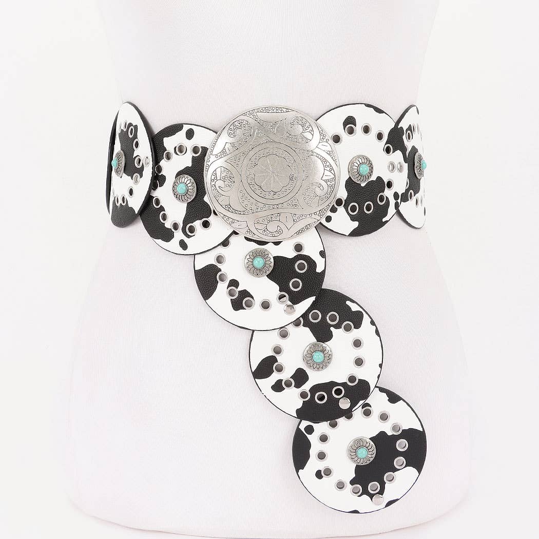 Faux Leather Disc Belt