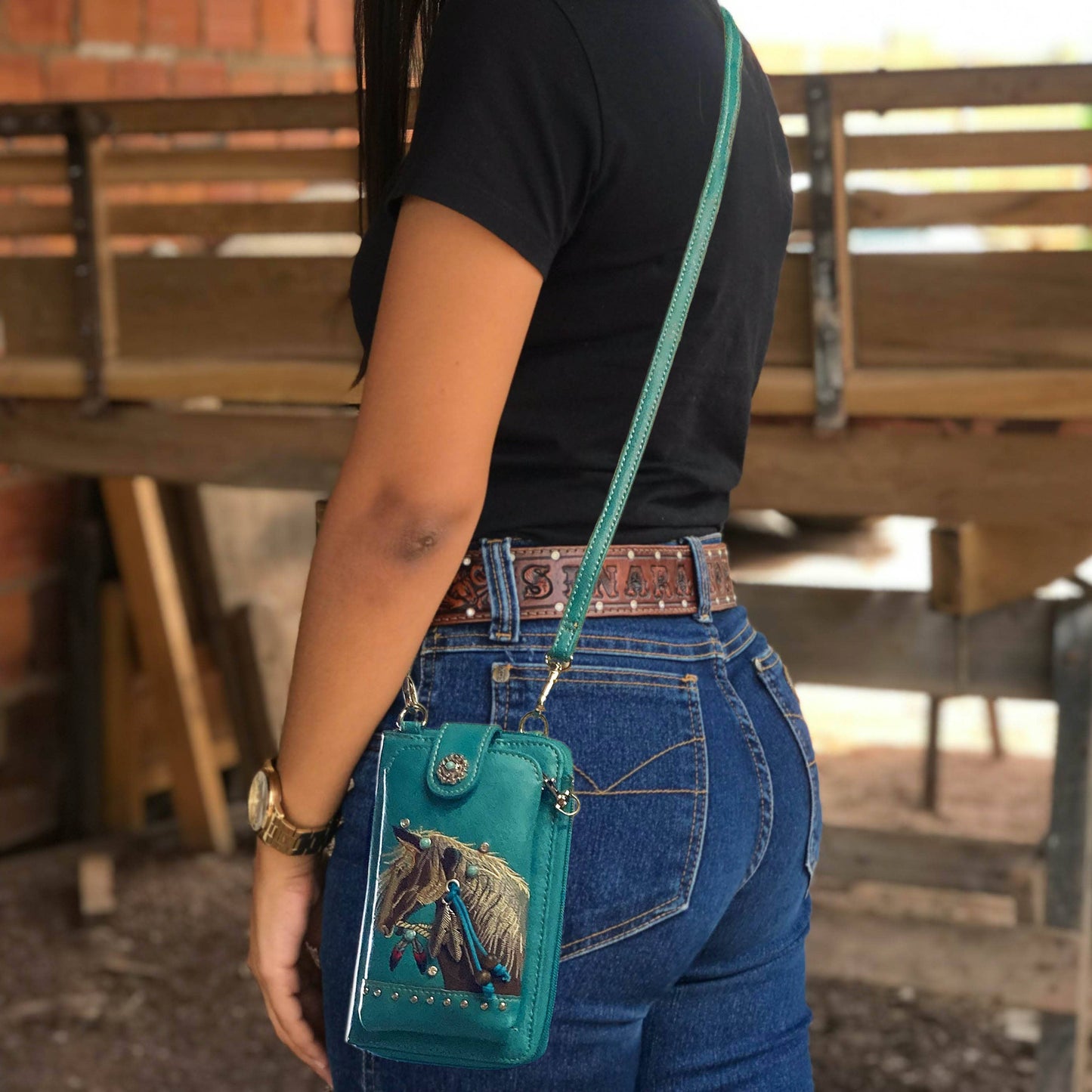 Horse Crossbody Western Phone Wallet