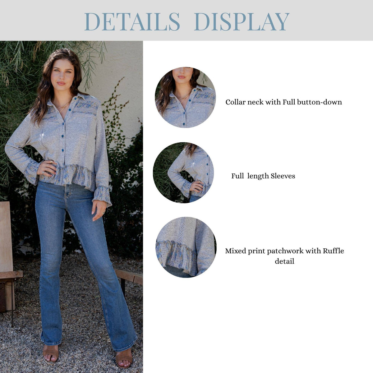 Cozy Knit Boho Jacket Top with Crochet & Frills - New
