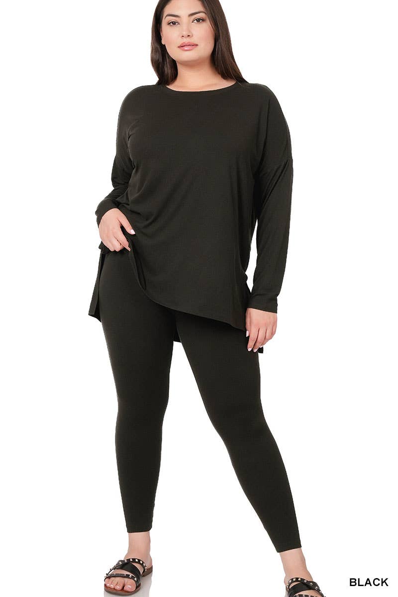 "..Plus Microfiber Loungewear Set