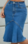 Denim Mermaid SKirt