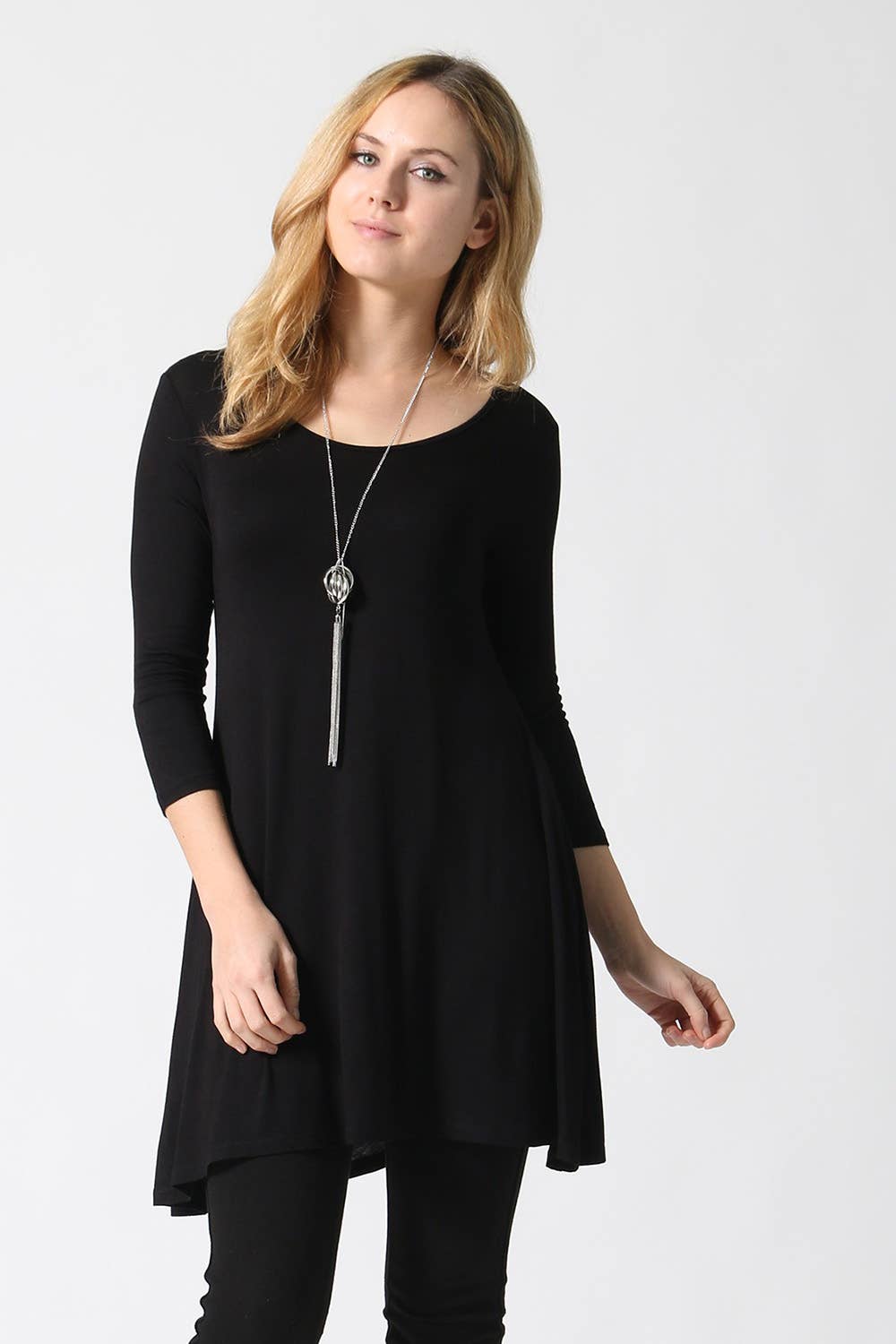 3/4 Sleeve Criss Cross Back Tunic