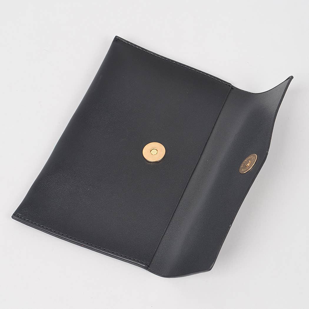 Faux Leather Trimed Clear Bag