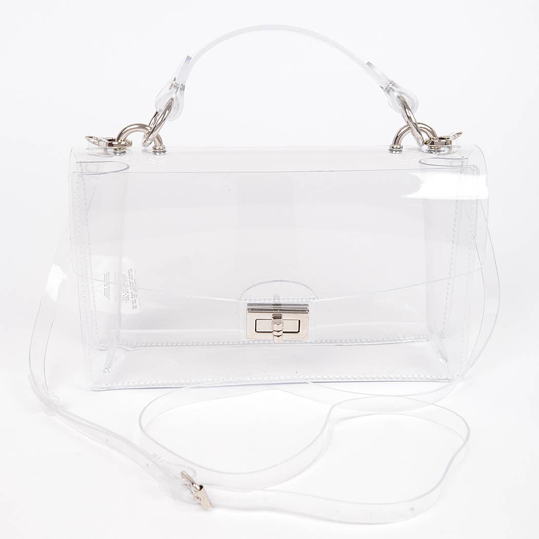 Transparent Metal Studded Flap Bag
