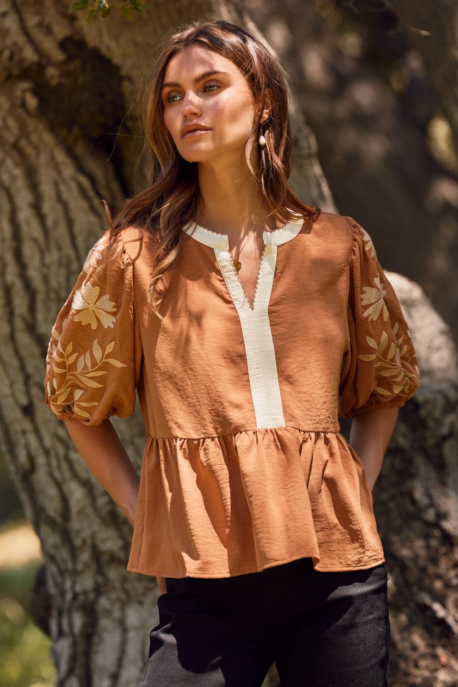 Solid Airflow Peplum Blouse