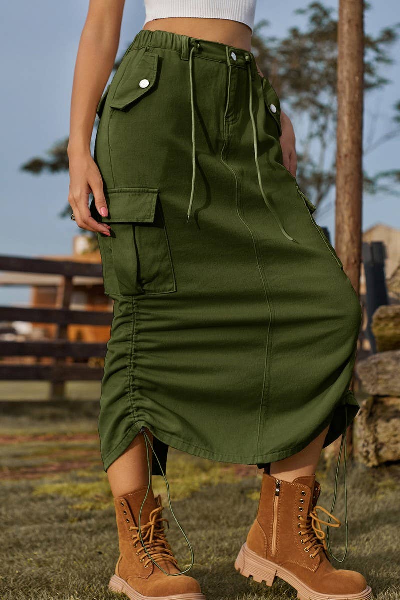 Women's Cargo Skirts with Drawstring