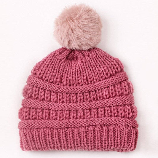 Baby's Pom Pom Knitted Hat