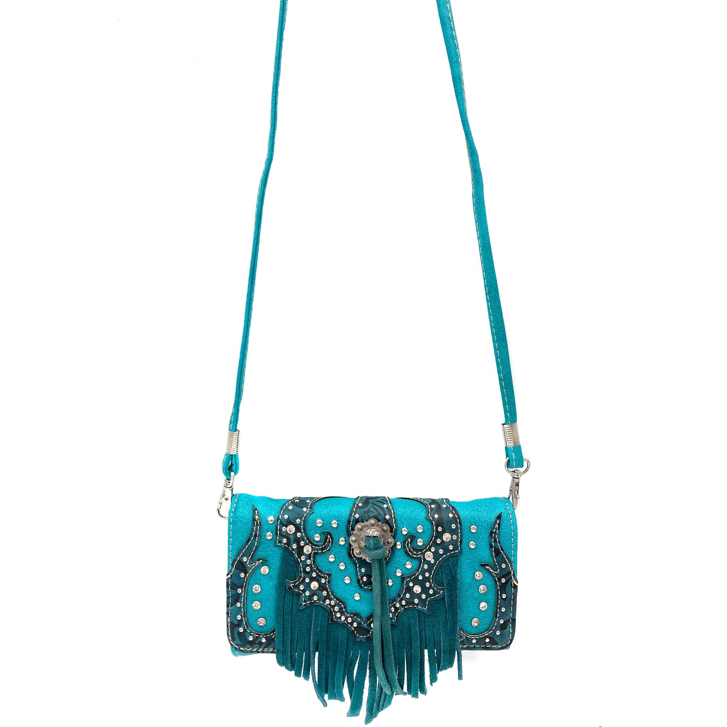 Lace Fringe Trifold Crossbody Wallet