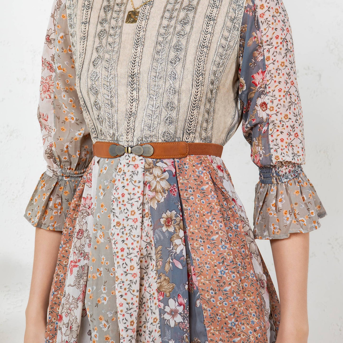 Women's Baby Doll Dress Round Neck Mid Length NEW