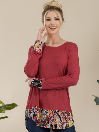 Long Sleeve Soft Multi-Colored Trim