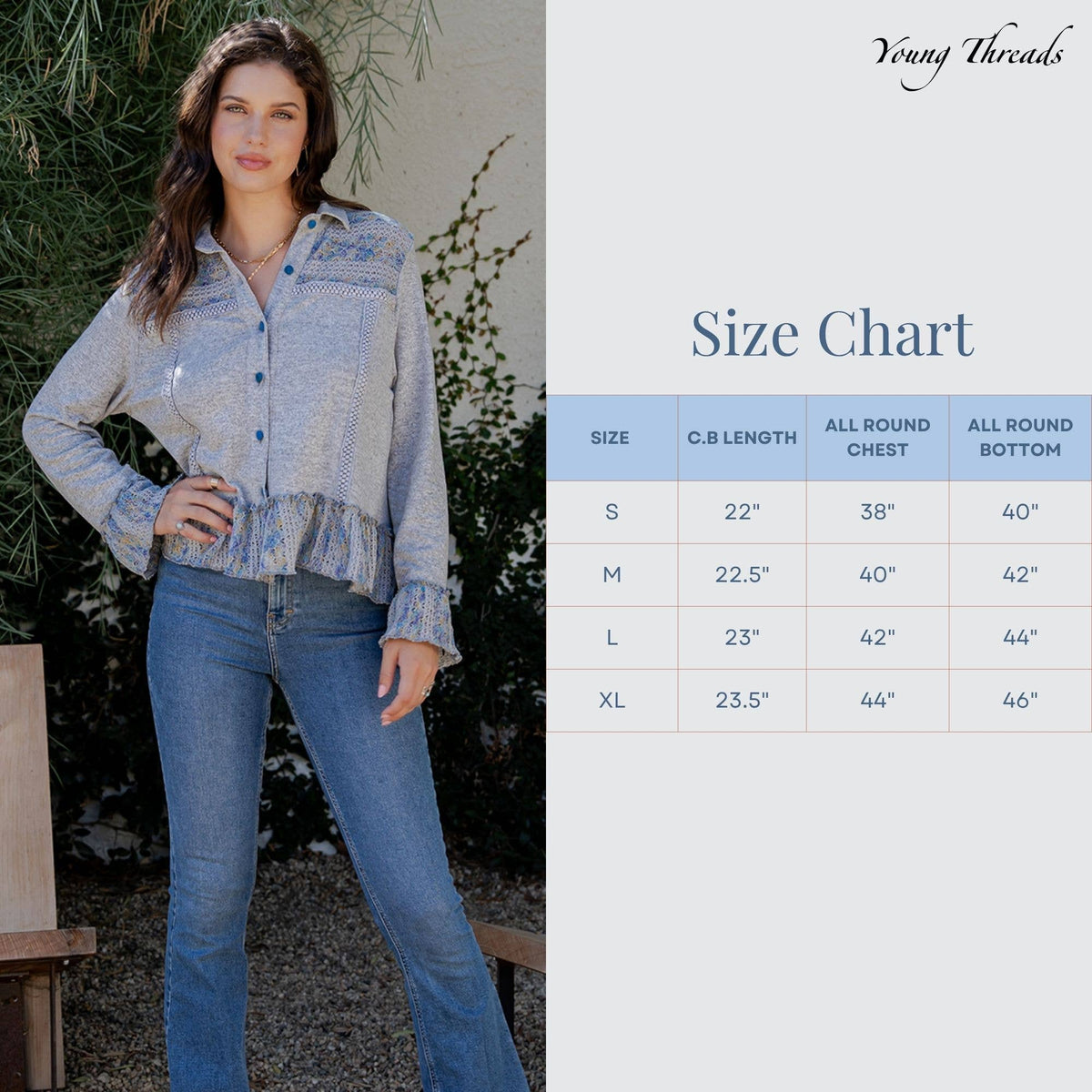 Cozy Knit Boho Jacket Top with Crochet & Frills - New 