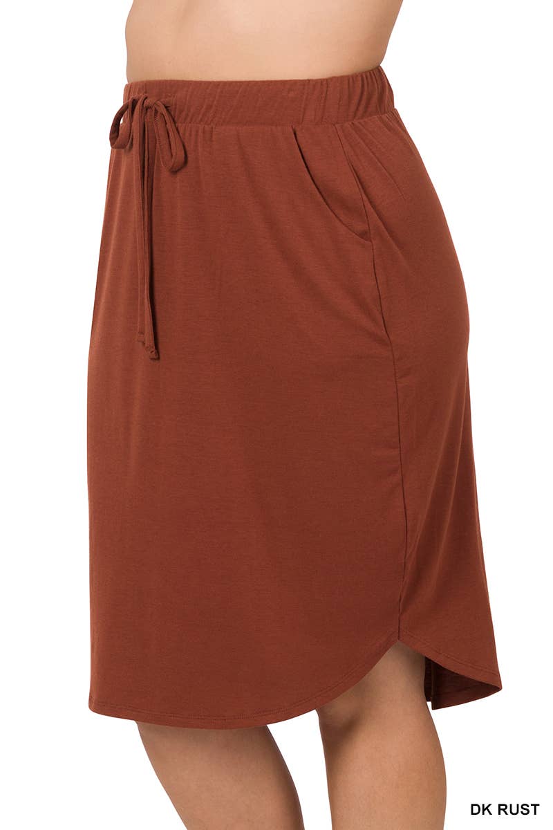 Everyday Drawstring Skirt W/pockets - Plus