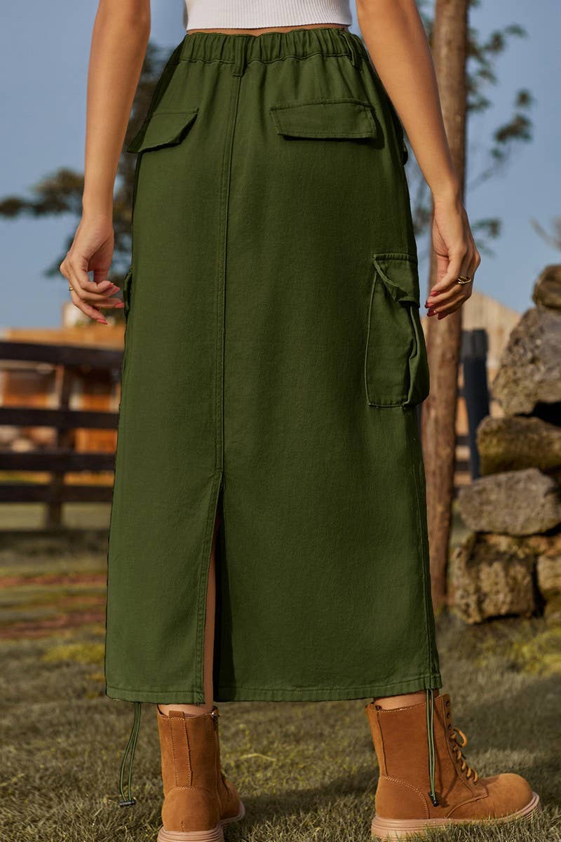 Women's Cargo Skirts with Drawstring