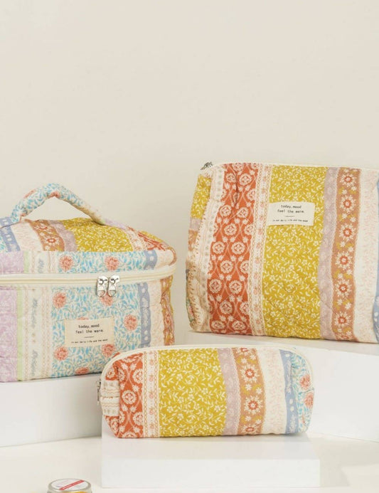 Butterfly Floral Print Cosmetic Bag