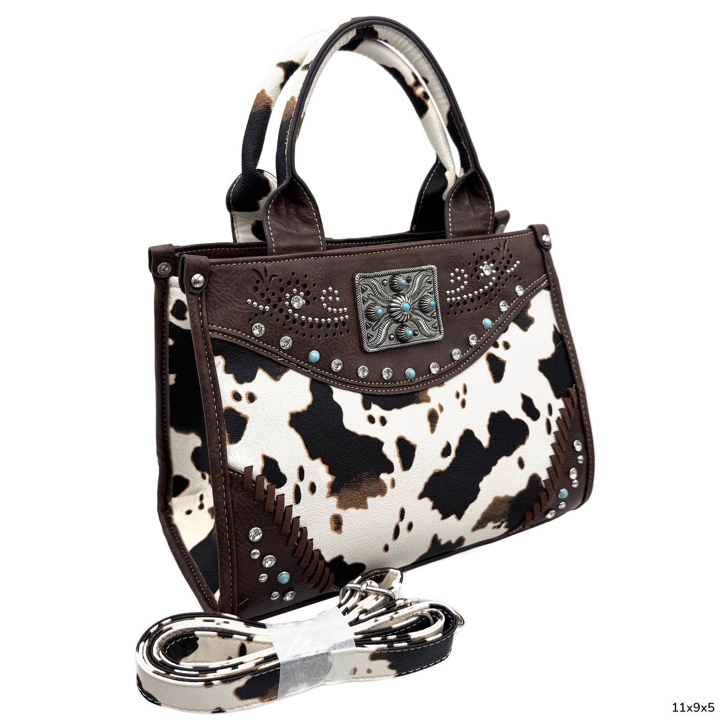 Concho Cow Print Concealed Carry Handbag/Crossbody